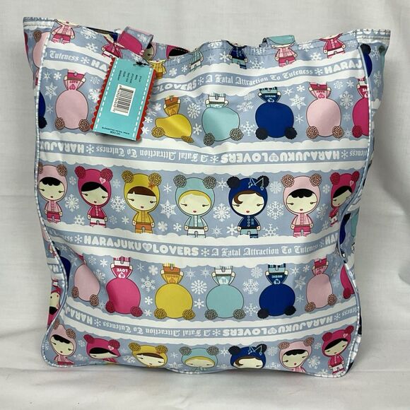 Rare HARAJUKU LOVERS Large Tokyo  Tote Bag In  Snowbunny Pattern 2009 NWT - Picture 3 of 11